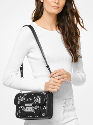 Michael kors sloan editor shop embroidered denim shoulder bag