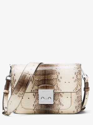 Sloan Editor Snake-Embossed Leather Shoulder Bag