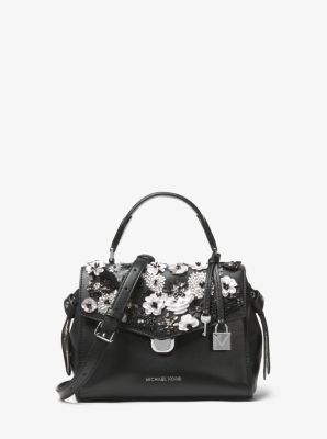 michael kors black floral bag