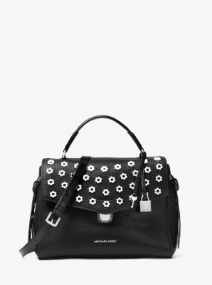 Bristol Medium Floral Studded Leather Satchel