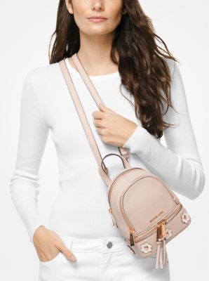 Michael Kors Floral Applique Leather Shoulder Strap