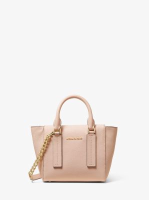 Alessa small pebbled store leather satchel