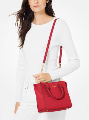 Alessa Small Pebbled Leather Satchel Michael Kors