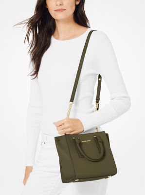 alessa small pebbled leather satchel