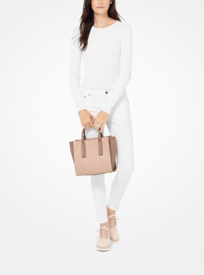 Alessa small pebbled leather hot sale satchel