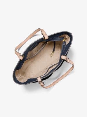 Bolso tote Bedford de piel granulada con bolsillos in AZUL OSCURO | Michael Kors