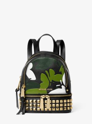 Rhea Mini Butterfly Camo Leather Backpack | Michael Kors