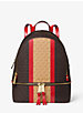 Rhea Medium Striped Logo and Leather Backpack image number 0
