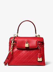 Gramercy Medium Chain-Embossed Leather Satchel - BRIGHT RED - 30S9GG7S2Y