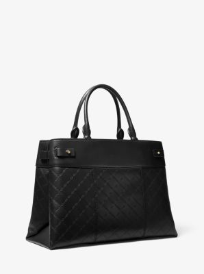 Gramercy large logo hot sale and leather satchel