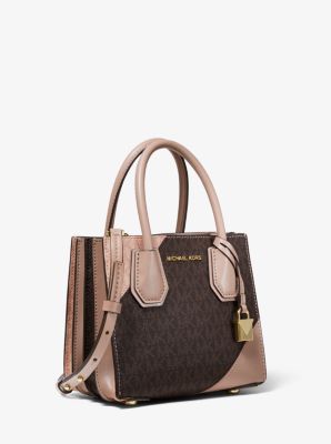 Mercer Two-Tone Logo and Leather Accordion Crossbody Bag | Michael Kors