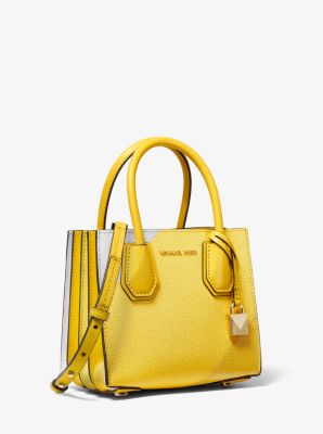 Michael Kors Small Mercer Tri-color Pebbled Leather Belted Satchel