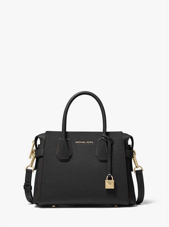 MERCER SMALL PEBBLED LEATHER BELTED SATCHEL