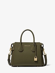 Mercer Small Pebbled Leather Belted Satchel  - OLIVE - 30S9GM9S1L