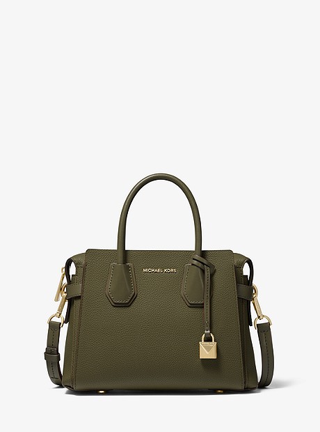 Mercer Small Pebbled Leather Belted Satchel  - OLIVE - 30S9GM9S1L