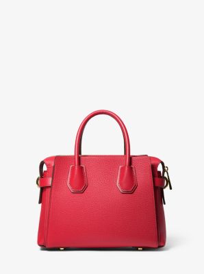 Michael michael kors mercer small pebbled leather belted satchel sale