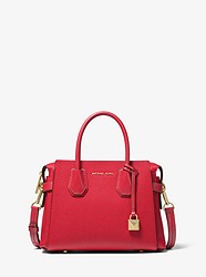 Mercer Small Pebbled Leather Belted Satchel  - BRIGHT RED - 30S9GM9S1L