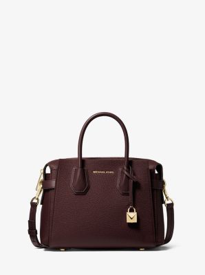 Michael kors mercer small pebbled leather belted satchel sale