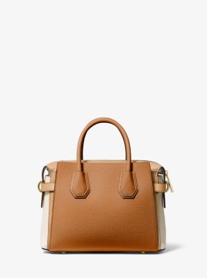 Mercer Small Tri-Color Pebbled Leather Belted Satchel