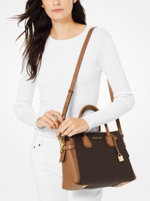 Michael Kors Mercer Medium Logo Embossed Crossbody Bag