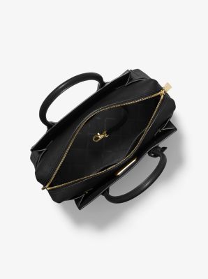 NWT Michael Kors Mercer Pebbled Satchel Shoulder Leather Marigold Messenger  Bag