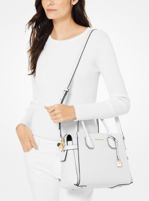 michael kors mercer medium pebbled leather belted satchel