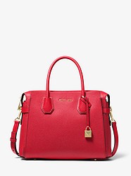 Mercer Medium Pebbled Leather Belted Satchel - BRIGHT RED - 30S9GM9S2L