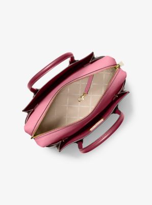 Michael+Kors+Mercer+Medium+Messenger+Handbag+Embossed+Leather+Grapefruit  for sale online