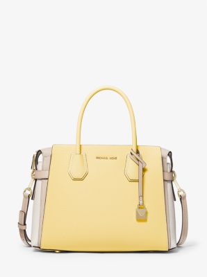 michael michael kors mercer belted tricolor pebble leather satchel