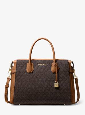 Michael kors mercer large pebbled leather belted satchel new arrivals