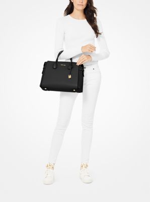 Mercer Large Pebbled Leather Belted Satchel