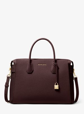 michael kors mercer large leather satchel