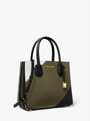 Mercer Large Tri-Color Pebbled Leather Tote Bag