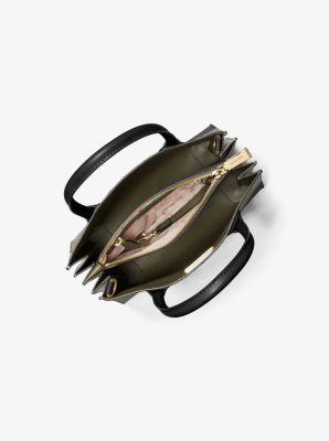 Mercer Medium Tri-Color Pebbled Leather Accordion Tote Bag