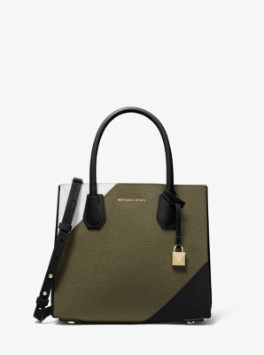 Mercer Medium Tri-Color Pebbled Leather Accordion Tote Bag