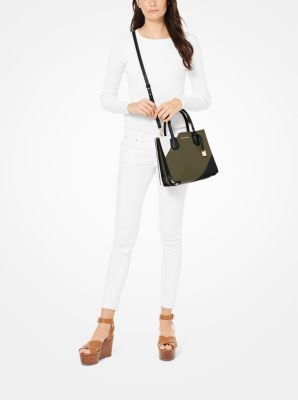 Mercer Medium Tri-Color Pebbled Leather Accordion Tote Bag