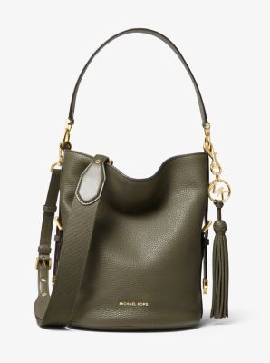 Brooke Medium Pebbled Leather Bucket Bag | Michael Kors