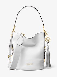 Brooke Medium Pebbled Leather Bucket Bag - OPTIC WHITE - 30S9GOKM2L