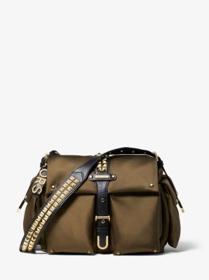 Olivia Large Studded Satin Messenger Bag | Michael Kors