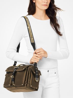 Olivia Large Studded Satin Messenger Bag Michael Kors