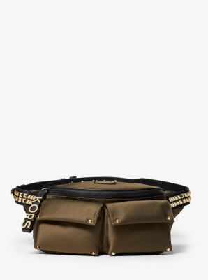 Olivia large studded satin messenger bag on sale