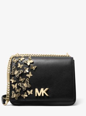 Mott Large Butterfly Embellished Leather Crossbody Bag Michael Kors