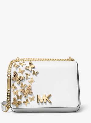 Mott Large Butterfly Embellished Leather Crossbody Bag