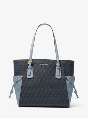 Voyager Small Two-Tone Logo Tote Bag | Michael Kors