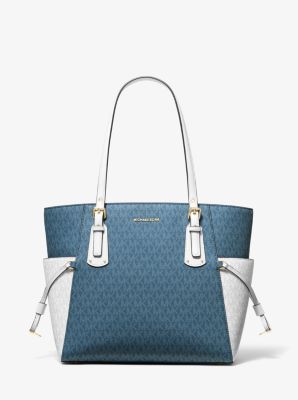 michael kors voyager small crossgrain leather tote bag