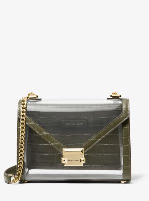 Grand sac fourre-tout Whitney transparent et en cuir