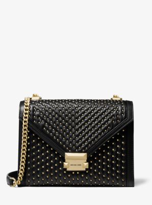 Wandelbare Schultertasche Whitney Large aus Leder mit Nieten image number 0