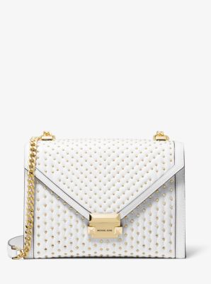 Wandelbare Schultertasche Whitney Large aus Leder mit Nieten image number 0