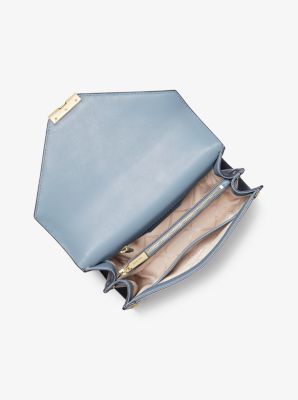 Bolso de hombro Whitney grande transformable de piel tricolor con tachuelas in AZUL MARINO/BLANCO/AZUL PÁLIDO | Michael Kors