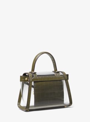 Whitney mini clear 2025 and leather satchel